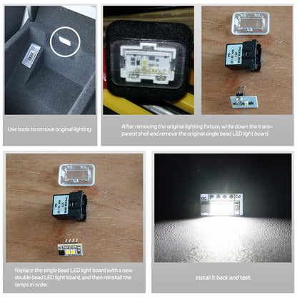 2PCS LED AUDI Interior Ambient Footwell Door Panel Light Replacement Module