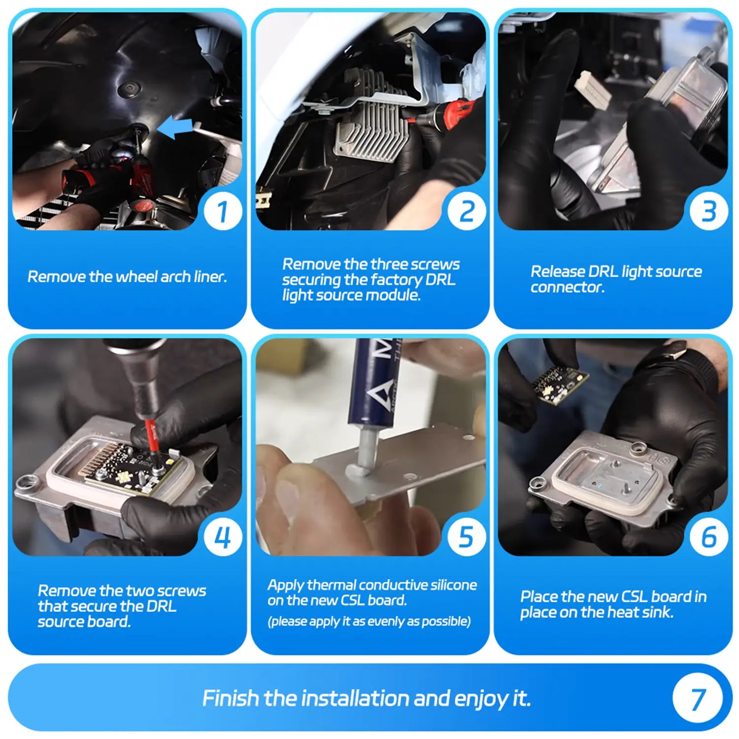 CSL Style Yellow Adaptive Headlight DRL Module Set for 2023+ BMW G87 G42