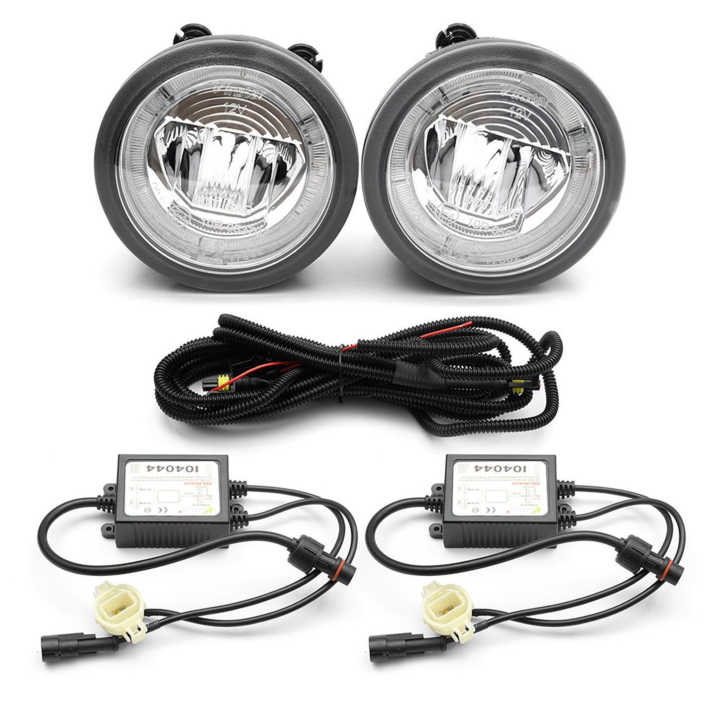 Clear Lens LED Halo Fog Light Assembly For 2010-2013 Chevrolet Camaro - NS Auto Lighting
