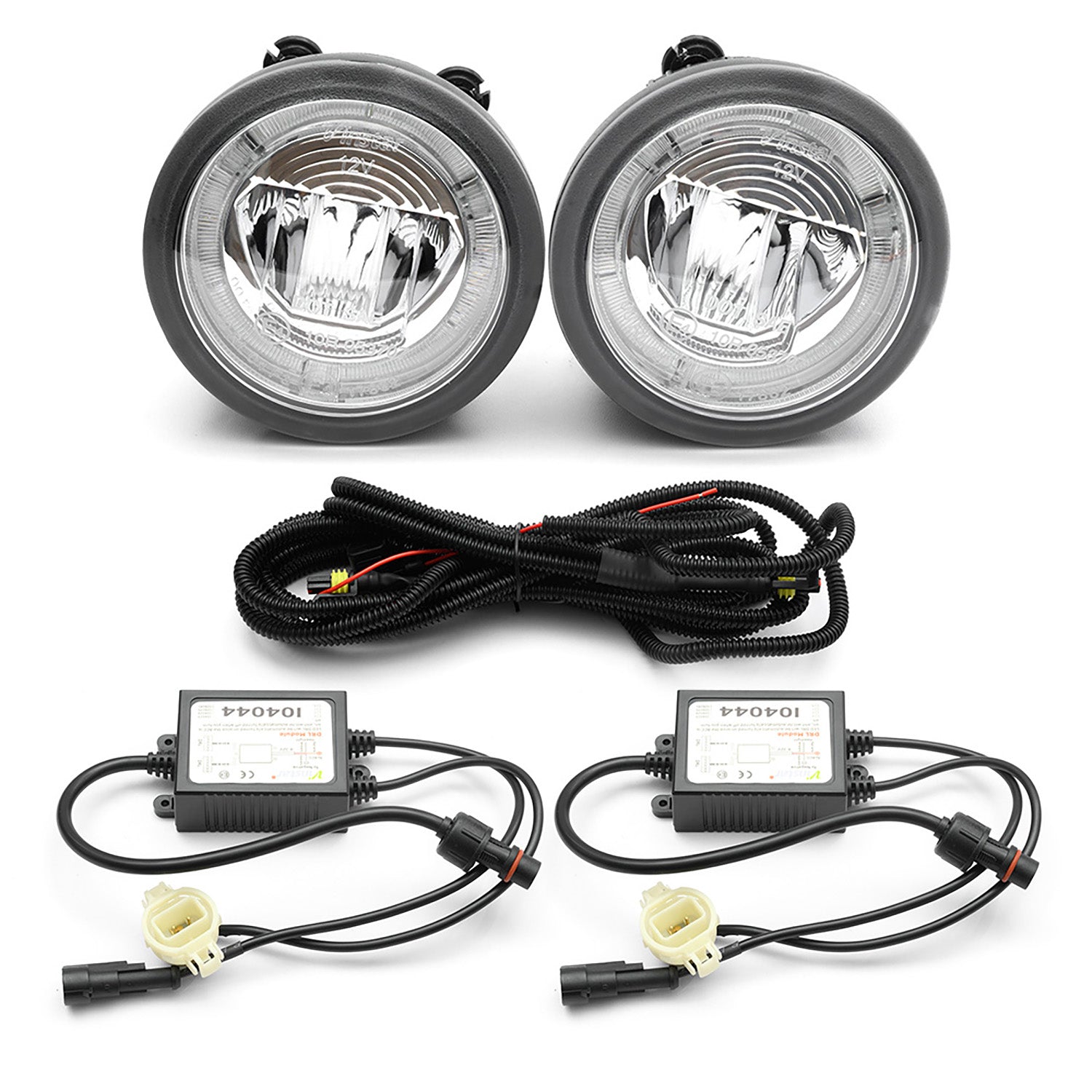 Clear Lens LED Halo Fog Light Assembly For 2010-2013 Chevrolet Camaro - NS Auto Lighting