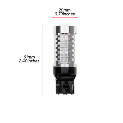 2PCS 7440 T20 WY21W Chrome Silver Invisible LED Amber Turn Signal Brake Light Bulbs