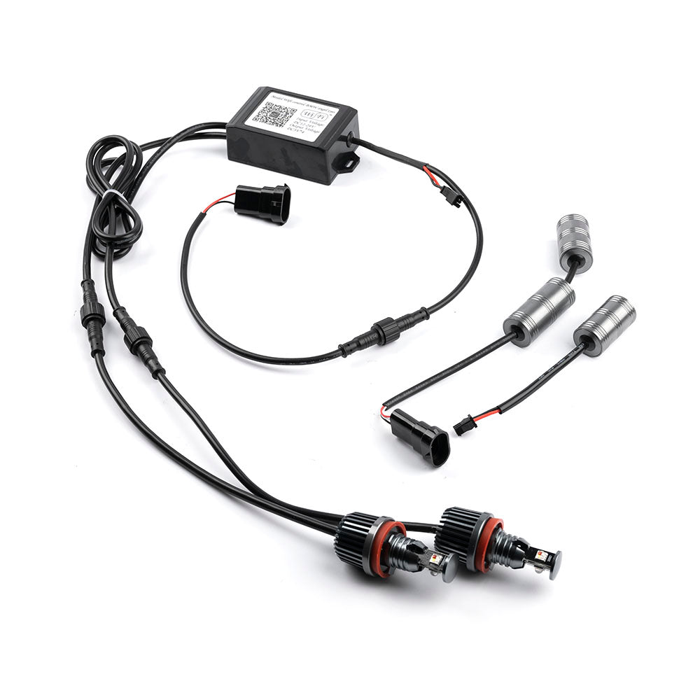 RGB H8 LED Angel Eye Halo Ring Marker Bulbs For BMW E82, E90, E91, etc. - NS Auto Lighting