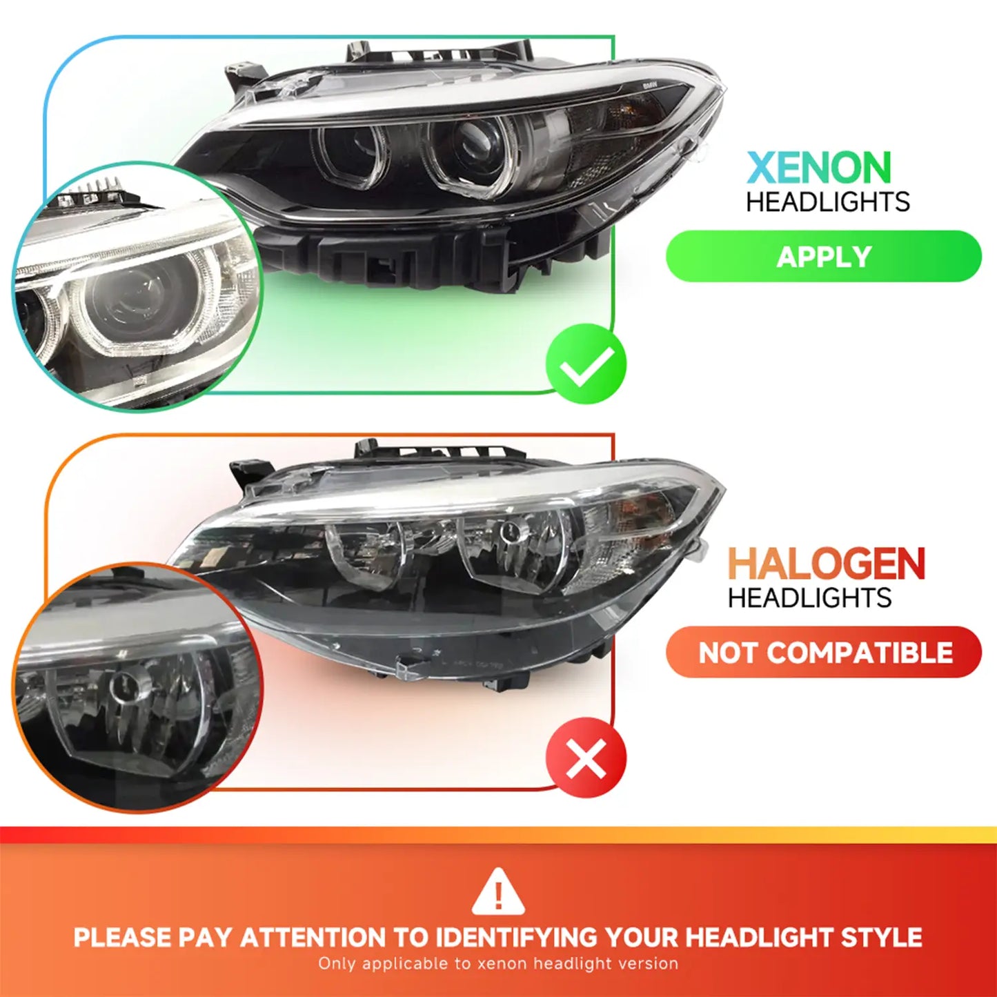 CSL-Style Yellow Xenon Headlight DRL Module Set for BMW F22 F23 F87 Pre-LCI