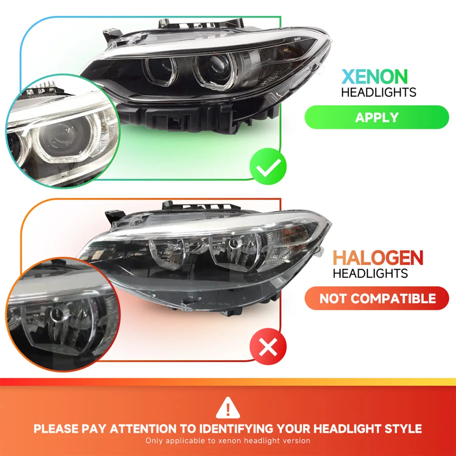 CSL-Style Yellow Xenon Headlight DRL Module Set for BMW F22 F23 F87 Pre-LCI