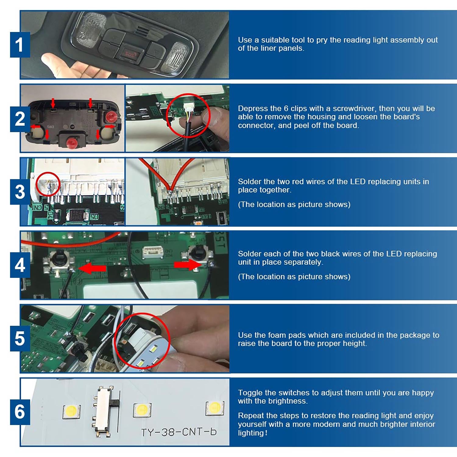 White LED Interior Light Kit Circuit Boards For 2020-up Toyota GR Yaris, etc. - NS Auto Lighting