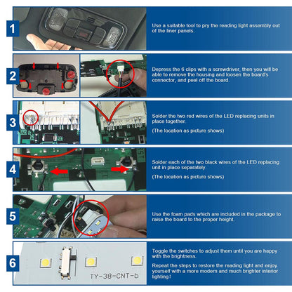 White LED Interior Light Kit Circuit Boards For 2020-up Toyota GR Yaris, etc. - NS Auto Lighting