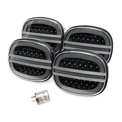 Clear Lens LED Halo Tail Light Assembly For 1991-1996 Chevrolet Corvette C4 - NS Auto Lighting