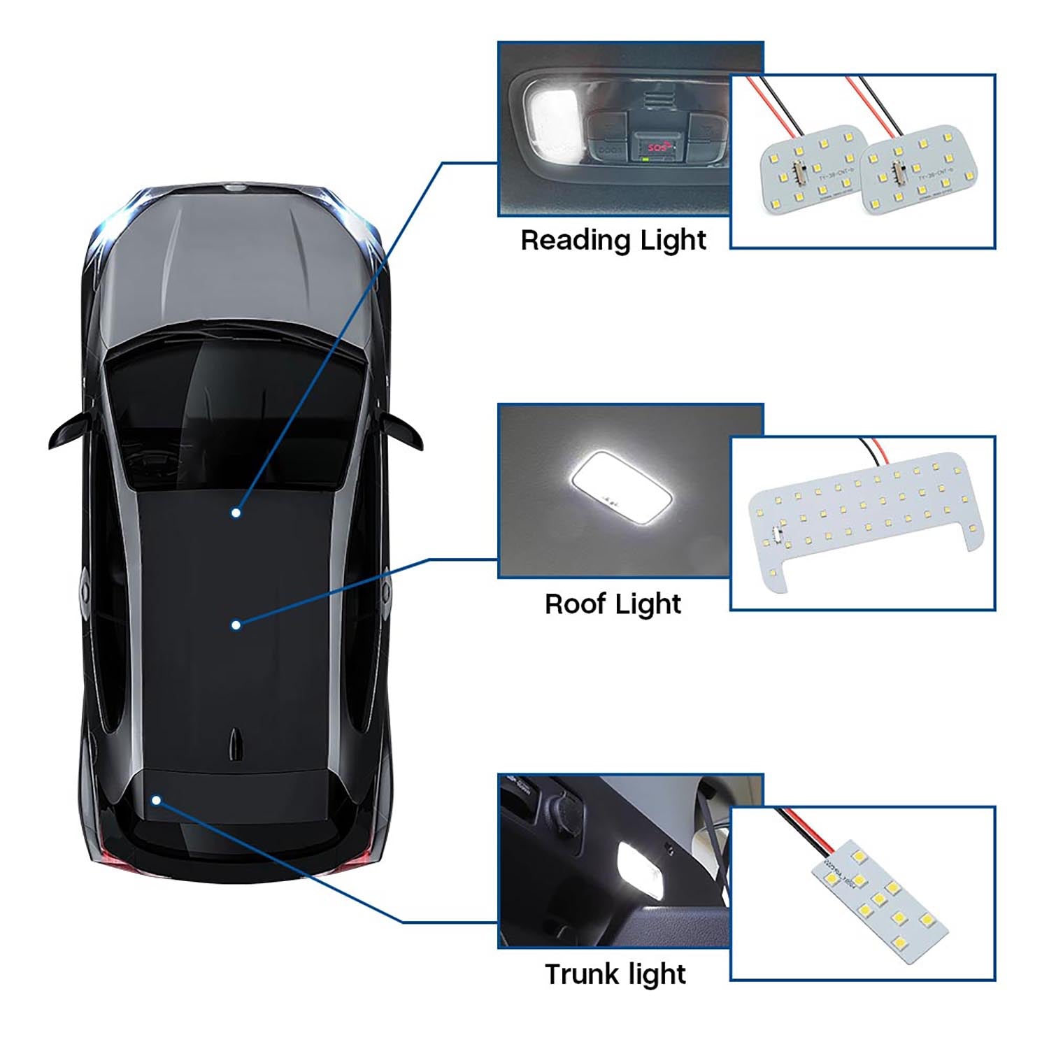 White LED Interior Light Kit Circuit Boards For 2020-up Toyota GR Yaris, etc. - NS Auto Lighting