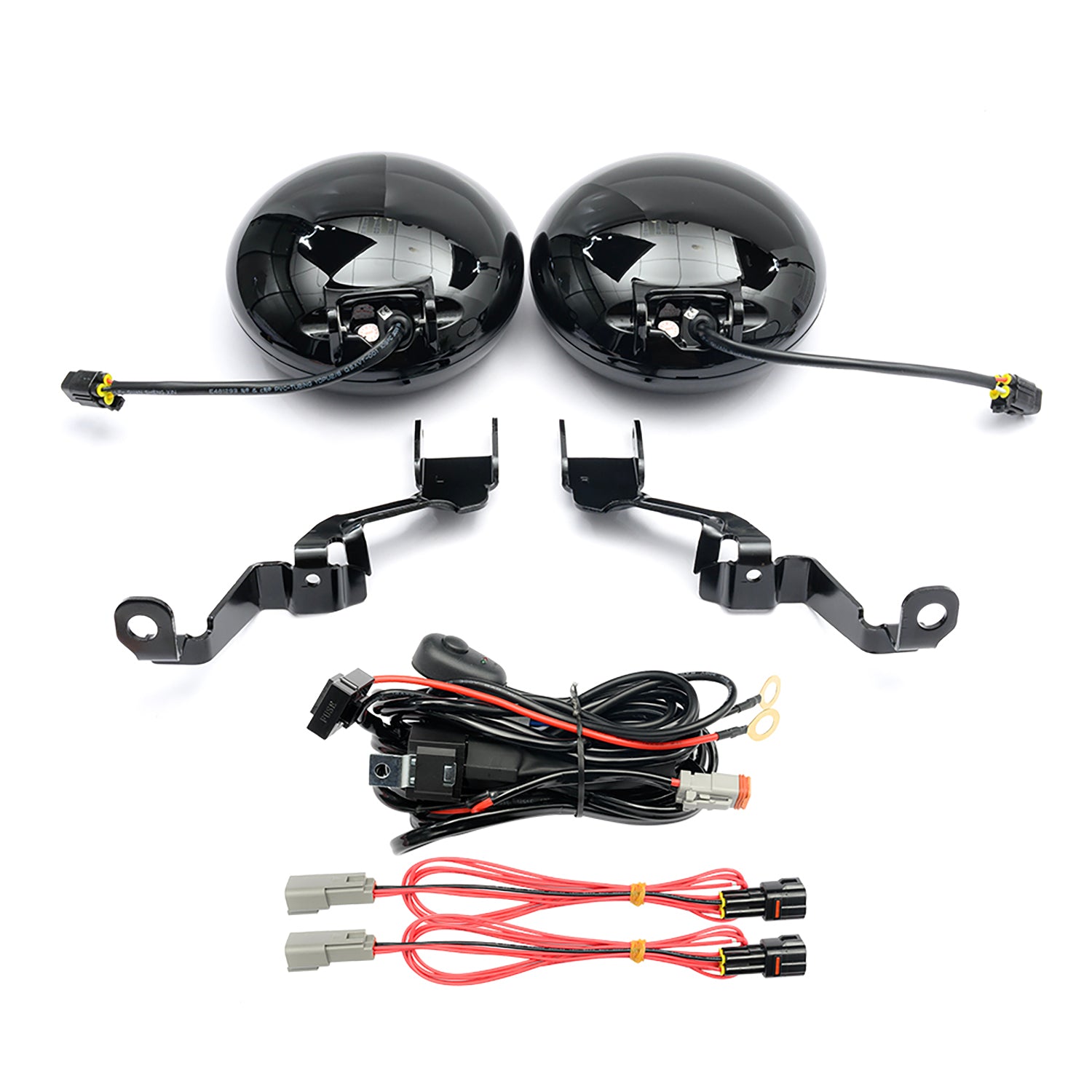 Black Finish LED Halo Rally Driving Lights For 2007-2015 Mini Cooper, etc. - NS Auto Lighting