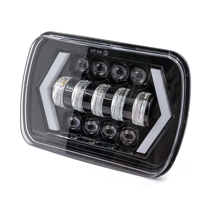 Phare carré à LED Switchback 7X6 avec clignotant DRL