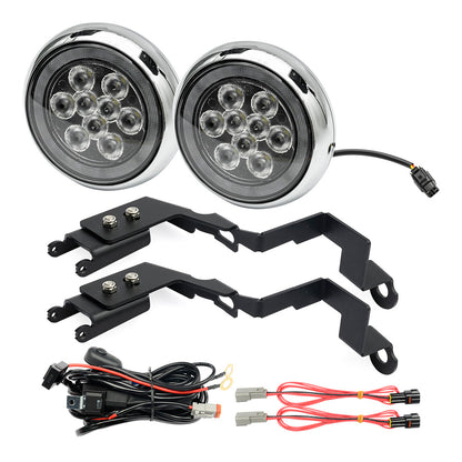 Chromed Finish LED Halo Rally Driving Lights For Mini R60 R61 - NS Auto Lighting