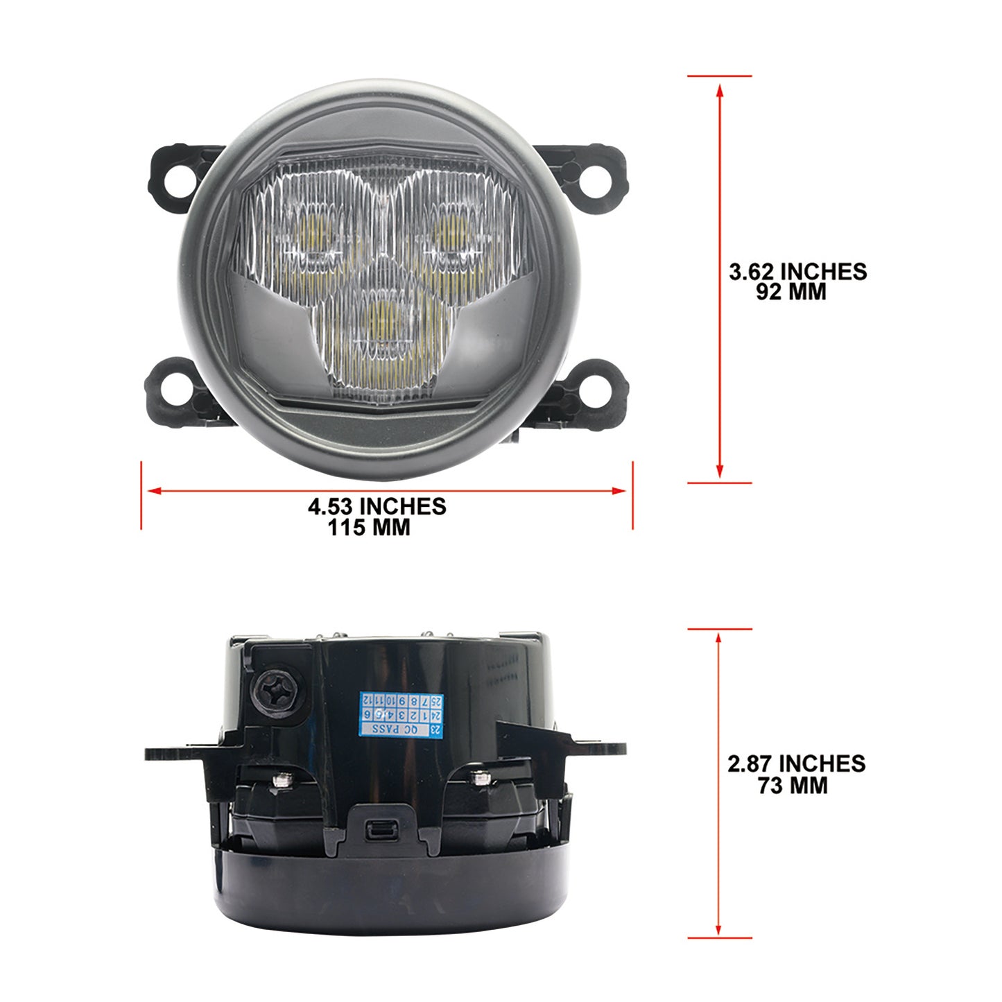 White LED Front Bumper Driving Beam Fog Light Assembly For Jeep, Fiat, etc. - NS Auto Lighting