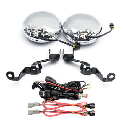 Chromed Finish LED Halo Rally Driving Lights For 2007-2015 Mini Cooper, etc. - NS Auto Lighting