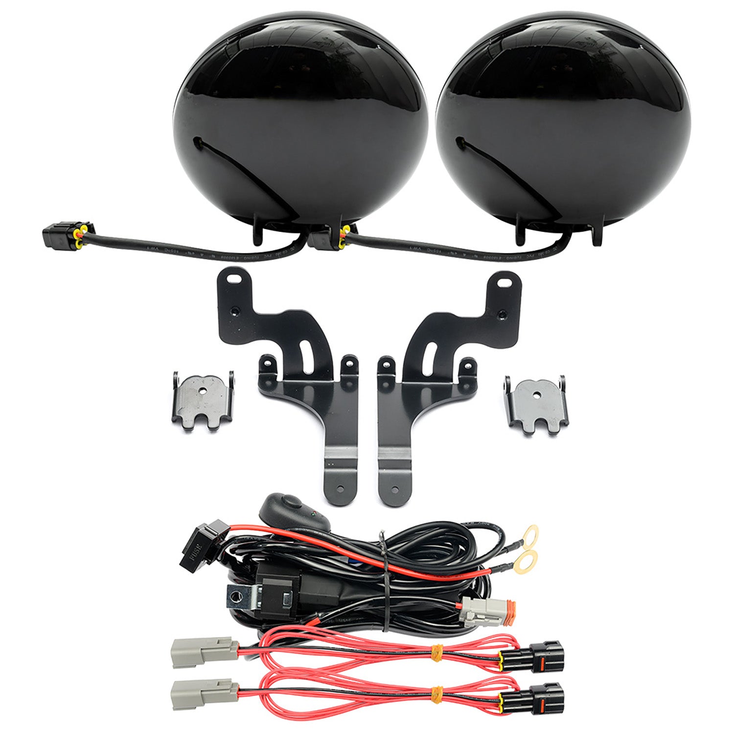 Black Finish LED Halo Rally Driving Lights For 2001-2008 Mini Cooper - NS Auto Lighting