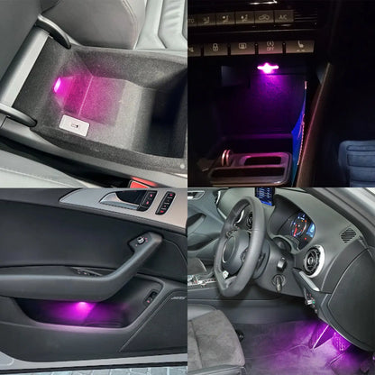 2PCS LED AUDI Interior Ambient Footwell Door Panel Light Replacement Module