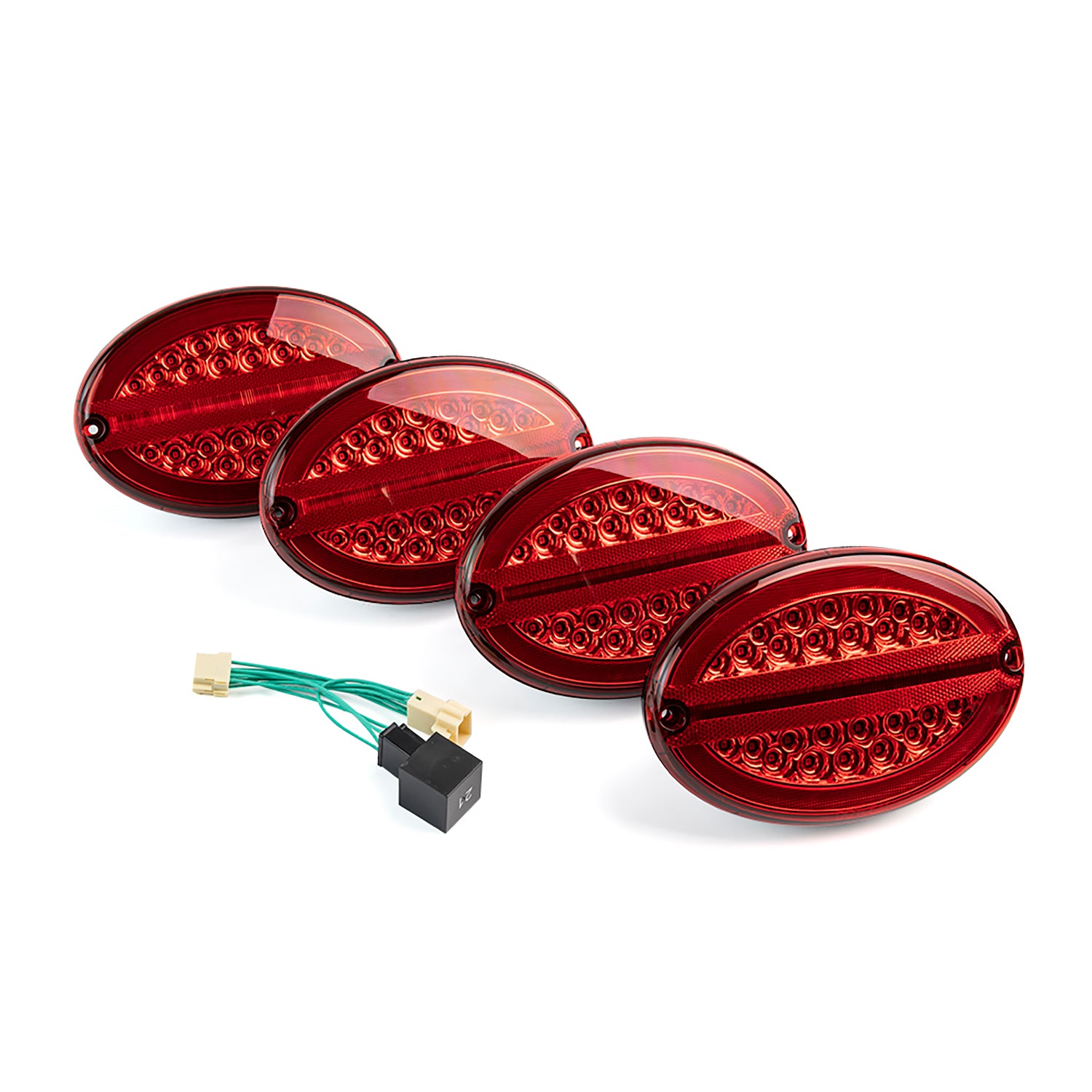 Red Lens LED Halo Tail Light Assembly For 1997-2004 Chevrolet Corvette C5 - NS Auto Lighting