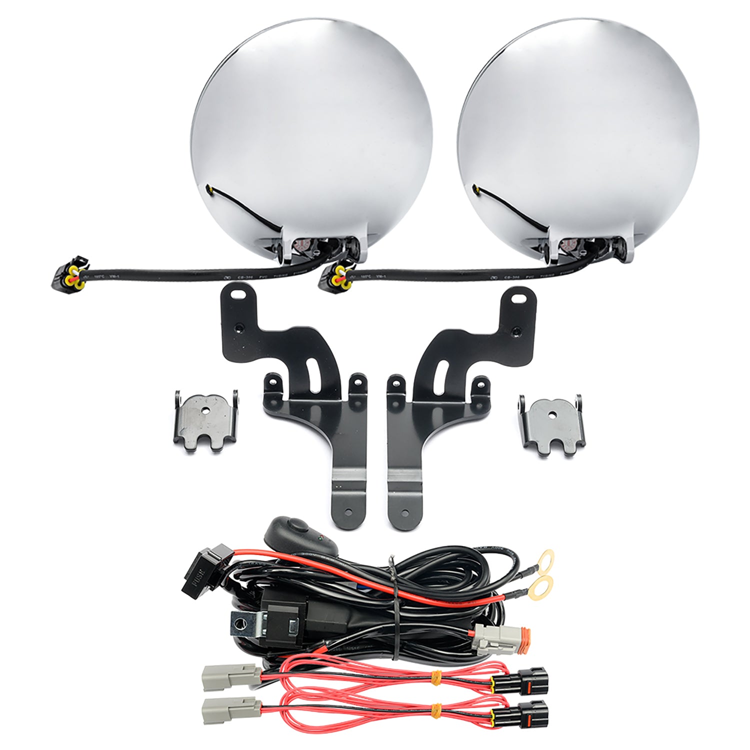 Chromed Finish LED Halo Rally Driving Lights For 2001-2008 Mini Cooper - NS Auto Lighting