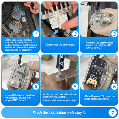 CSL-Style Yellow Xenon Headlight DRL Module Set for BMW F22 F23 F87 Pre-LCI
