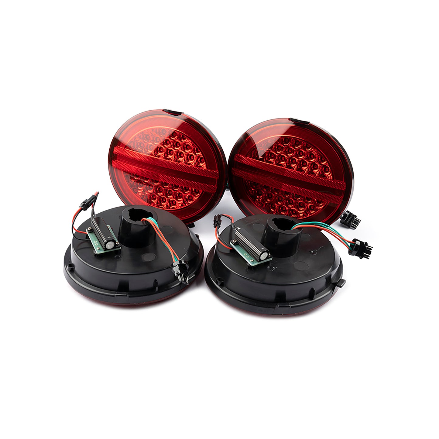 Red Lens LED Halo Tail Light Assembly For 2005-2013 Chevrolet Corvette C6 - NS Auto Lighting