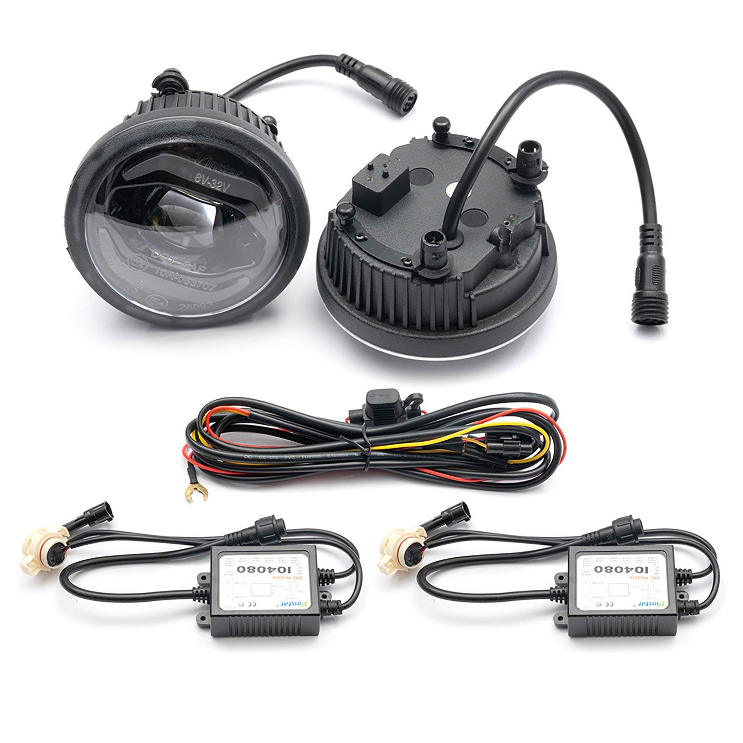 Smoked Lens LED Halo Fog Light Assembly For 2010-2013 Chevrolet Camaro - NS Auto Lighting