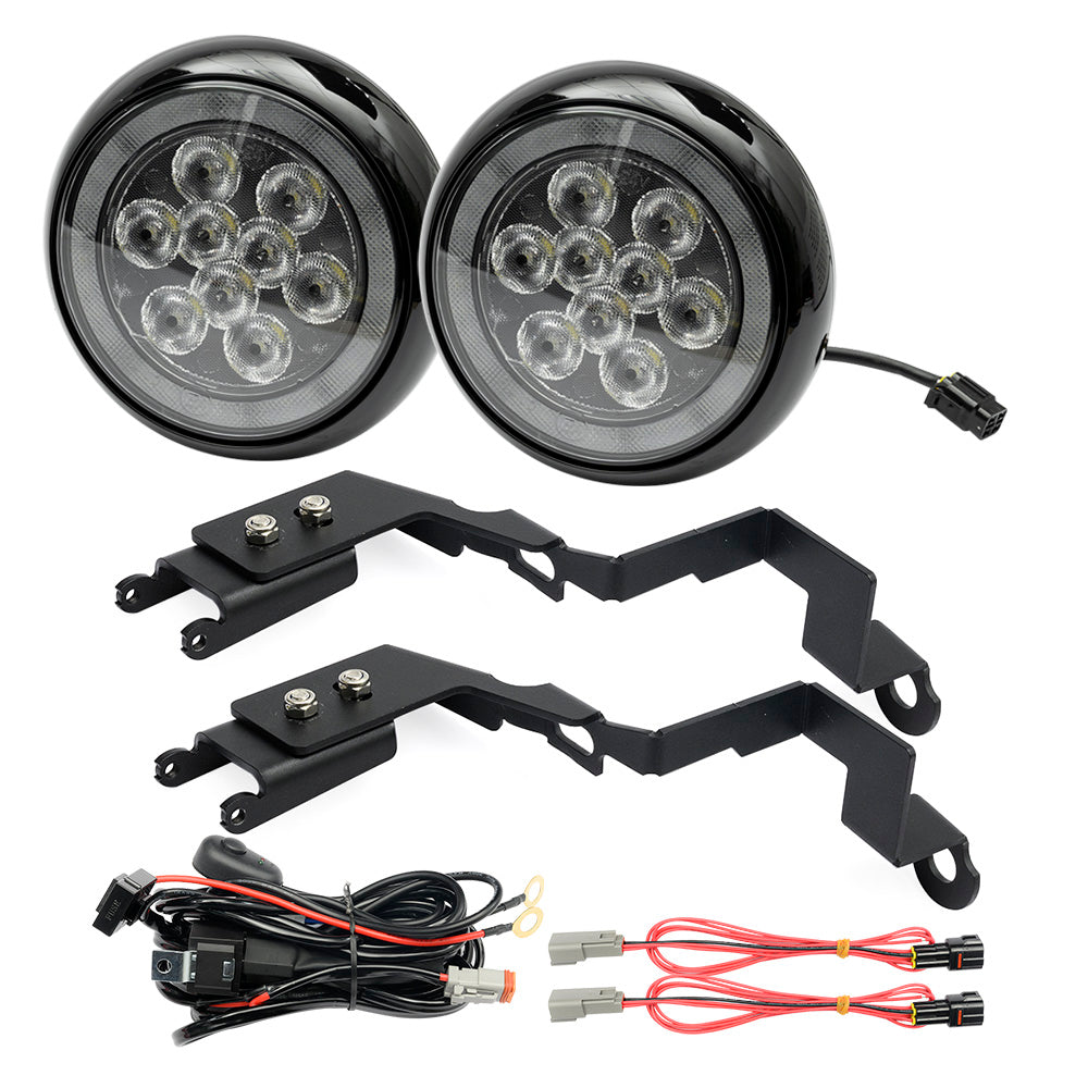Black Finish LED Halo Rally Driving Lights For Mini R60 R61 - NS Auto Lighting