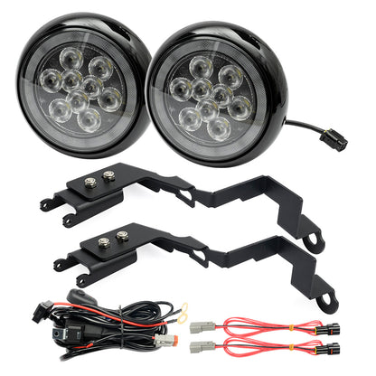 Black Finish LED Halo Rally Driving Lights For Mini R60 R61 - NS Auto Lighting