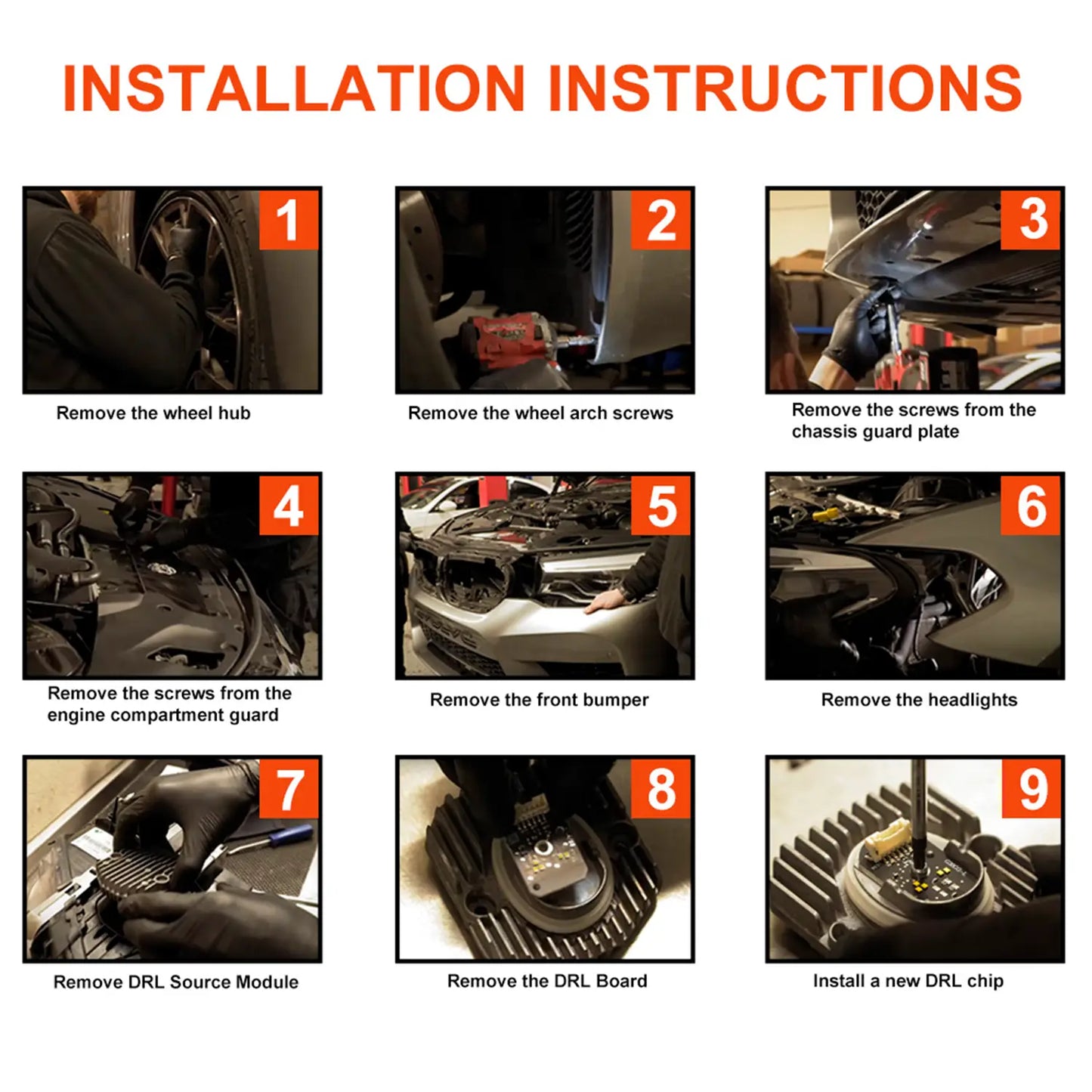 CSL-Style Yellow Standard Headlight DRL Module Set for BMW G30 G32 Pre-LCI