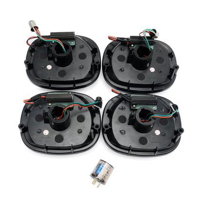 Smoked Lens LED Halo Tail Light Assembly For 1991-1996 Chevrolet Corvette C4 - NS Auto Lighting