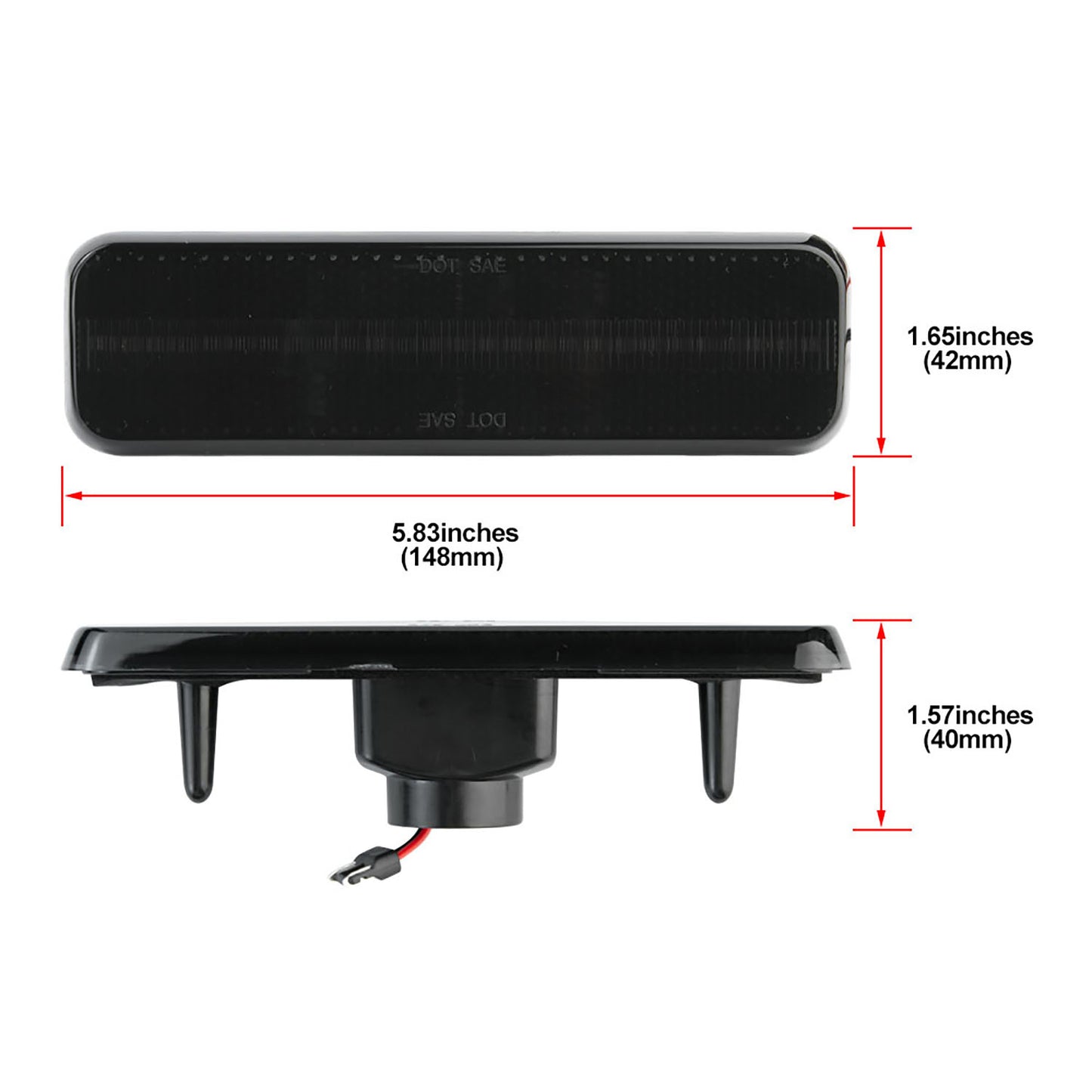 Smoked Lens Amber LED Side Marker Lights For 1972-1993 Dodge Ram, etc. - NS Auto Lighting