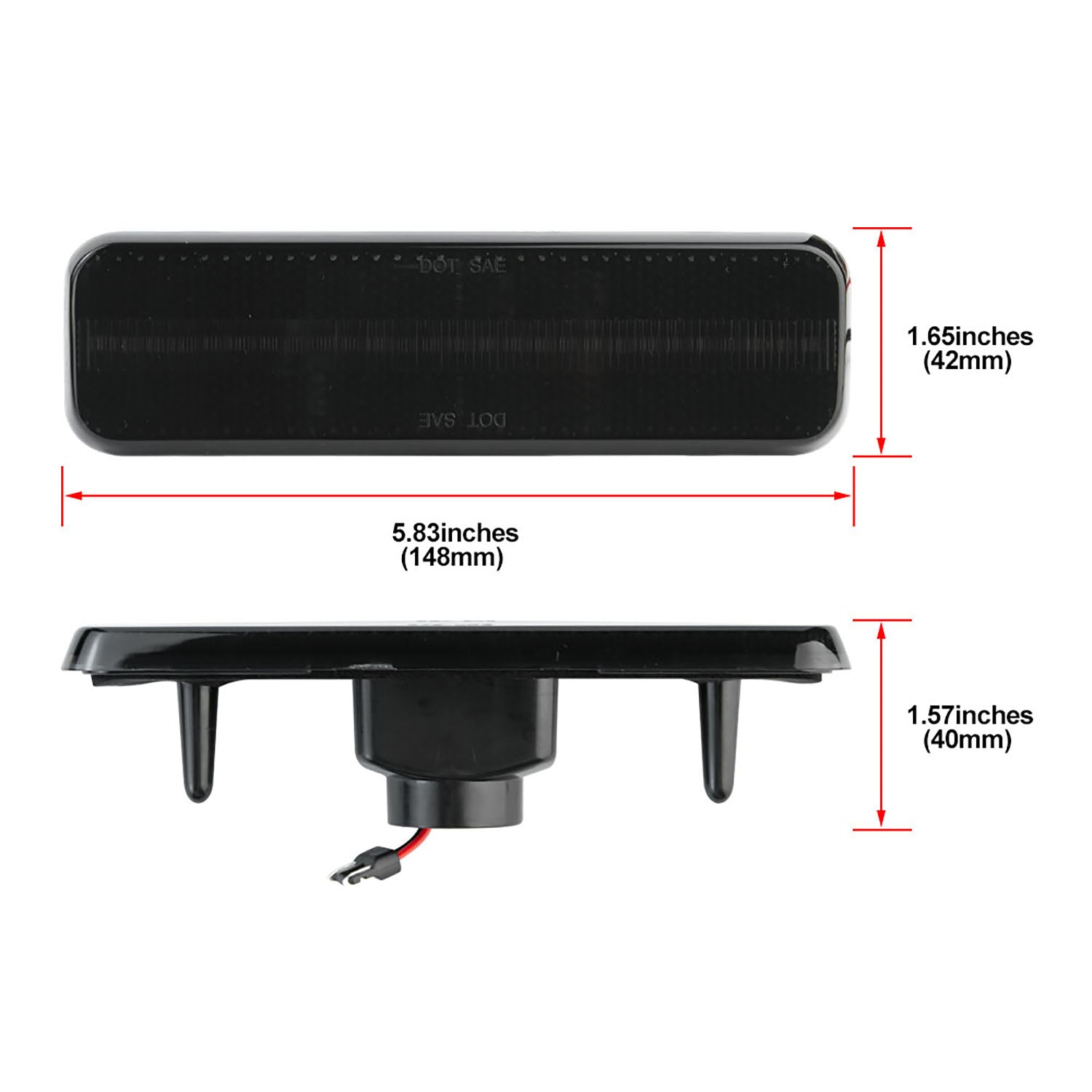 Smoked Lens Amber LED Side Marker Lights For 1972-1993 Dodge Ram, etc. - NS Auto Lighting