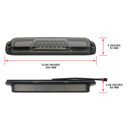 Smoked Lens Double C-Shaped LED Third Brake Light For 1999-2007  Chevrolet Silverado, GMC Sierra - NS Auto Lighting