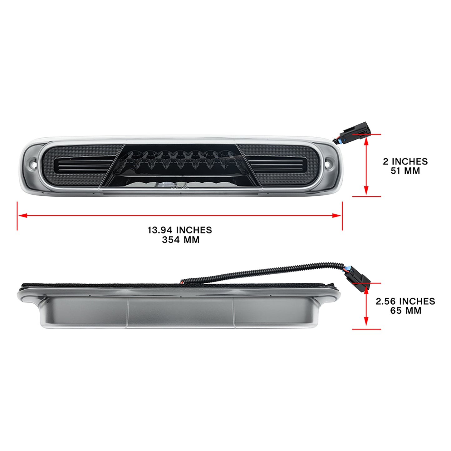 Clear Lens Double C-Shaped LED Third Brake Light For 1999-2007 Chevrolet Silverado, GMC Sierra - NS Auto Lighting