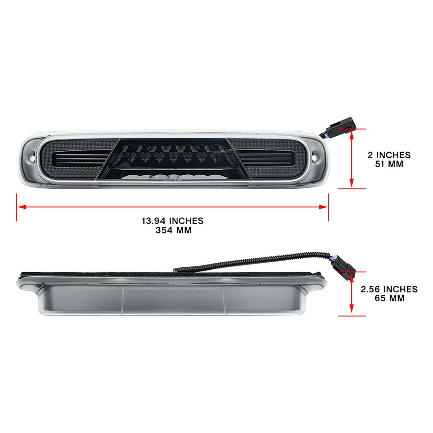 Clear Lens Double C-Shaped LED Third Brake Light For 1999-2007 Chevrolet Silverado, GMC Sierra - NS Auto Lighting