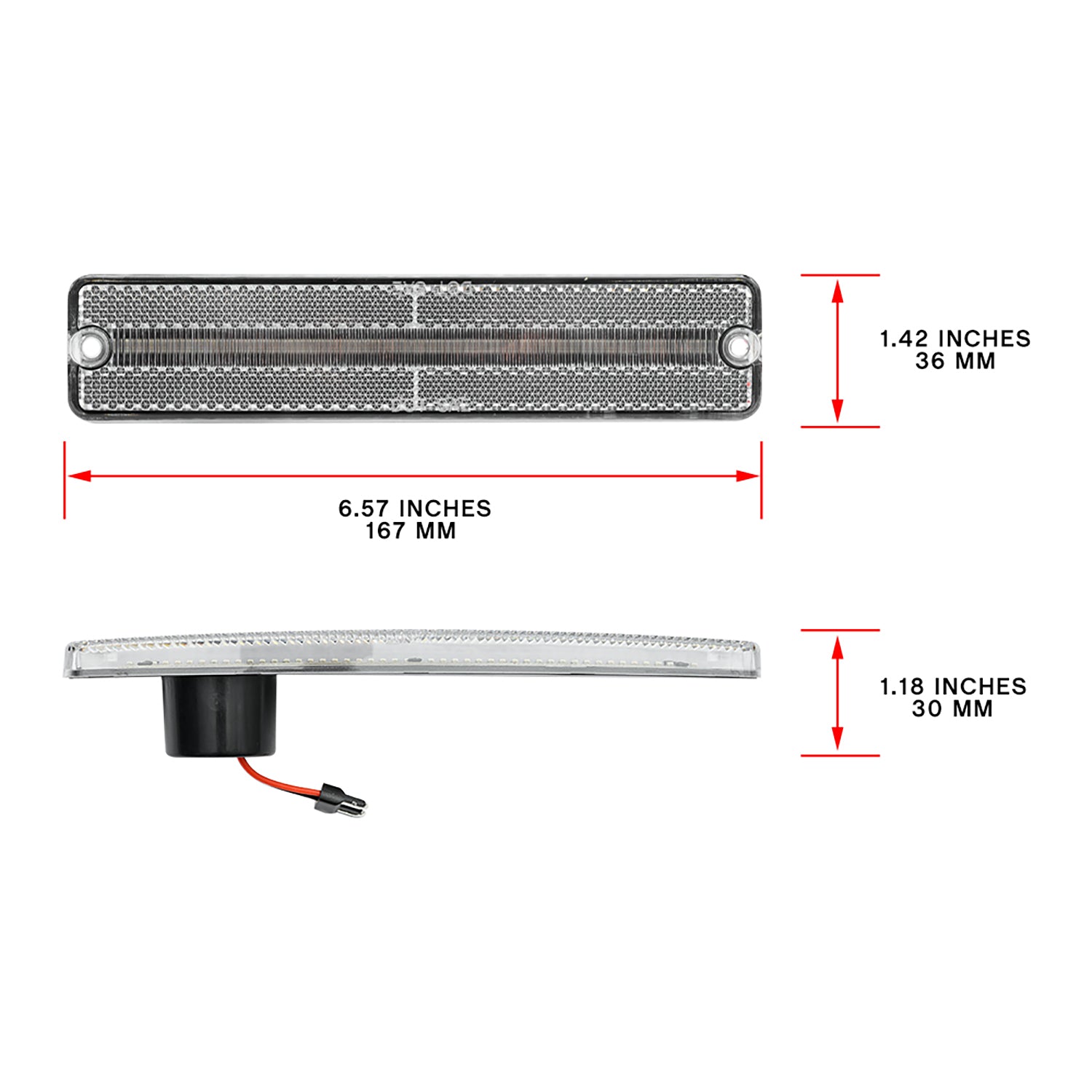 Clear Lens Amber LED Front Bumper Side Marker Lights For Jeep CJ Series, etc. - NS Auto Lighting