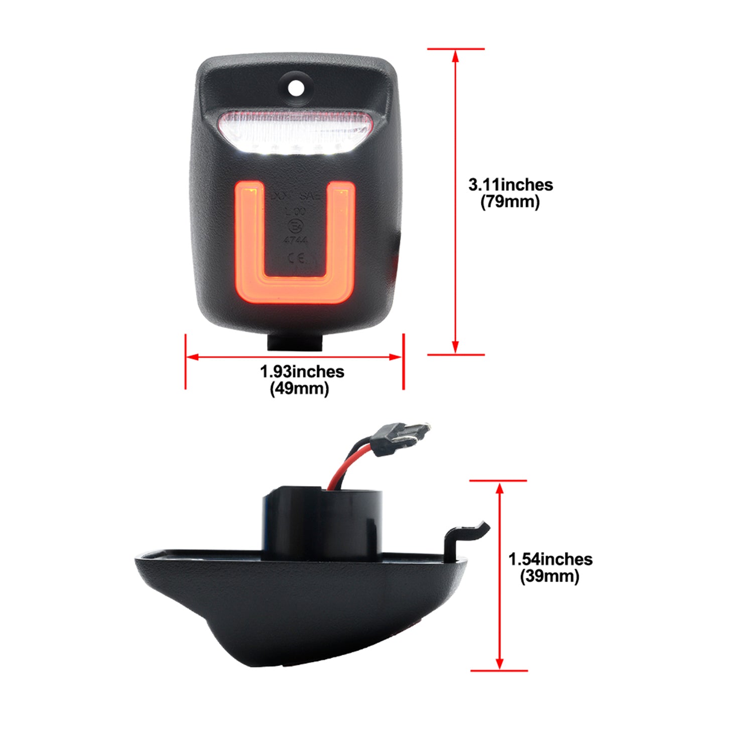 OLED U-Shaped License Plate Lights For 2005-2015 Toyota Tacoma, etc. - NS Auto Lighting