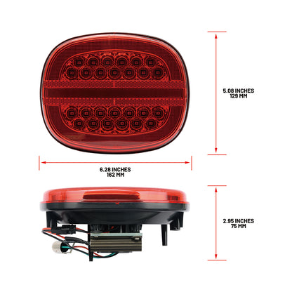 Red Lens LED Halo Tail Light Assembly For 1991-1996 Chevrolet Corvette C4 - NS Auto Lighting