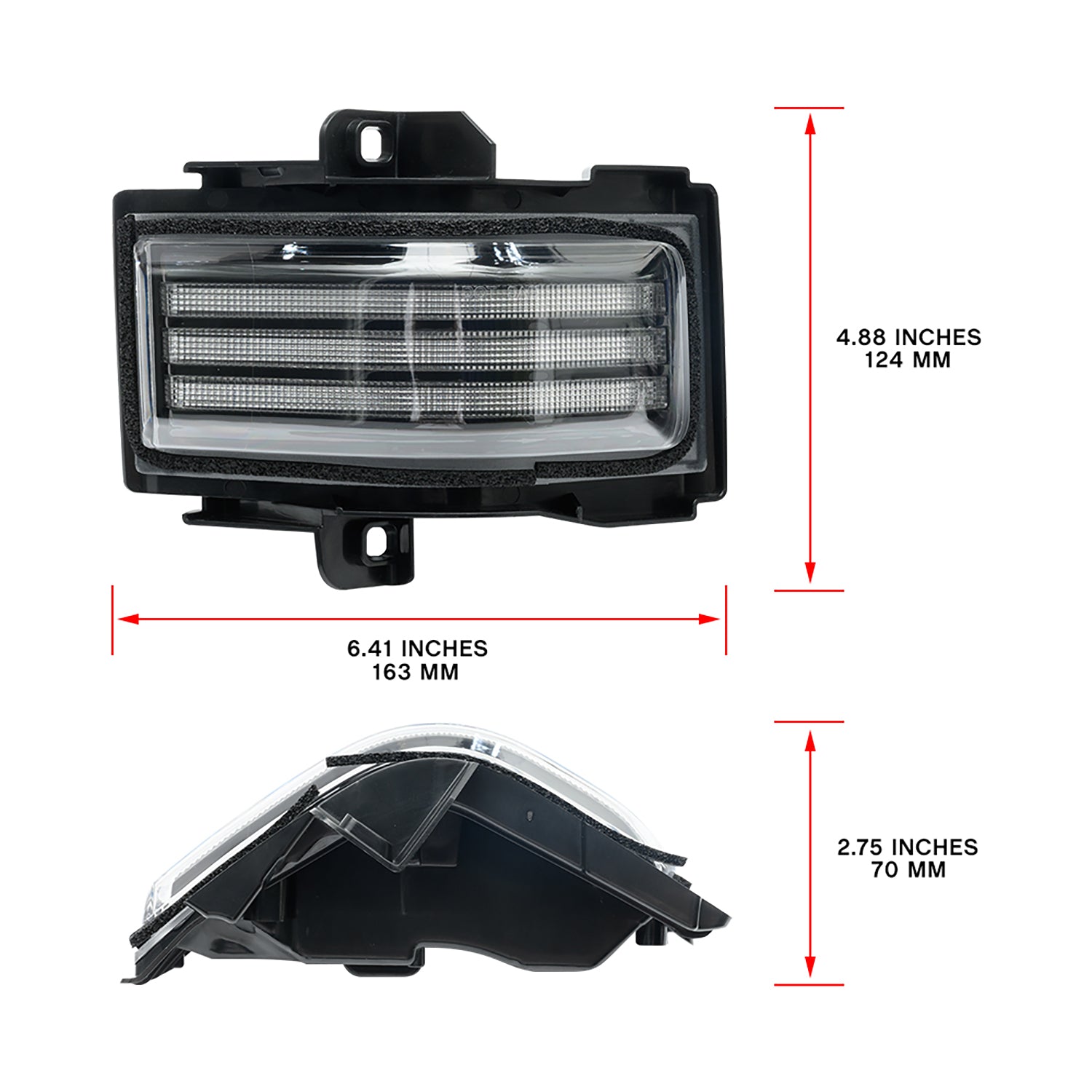 Clear Lens Switchback Dynamic LED Towing Mirror Marker Lights For 2015-2023 Ford F-Series - NS Auto Lighting
