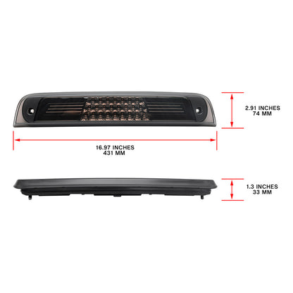 Smoked Lens Double C-Shaped LED Third Brake Light For 2019-2023 RAM  1500 - NS Auto Lighting