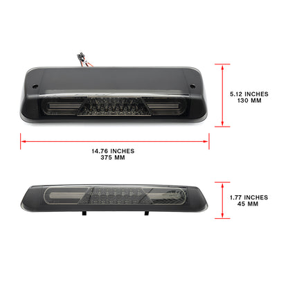 Smoked Lens Double C-Shaped LED Third Brake Light For 2004-2008 Ford F150, etc. - NS Auto Lighting