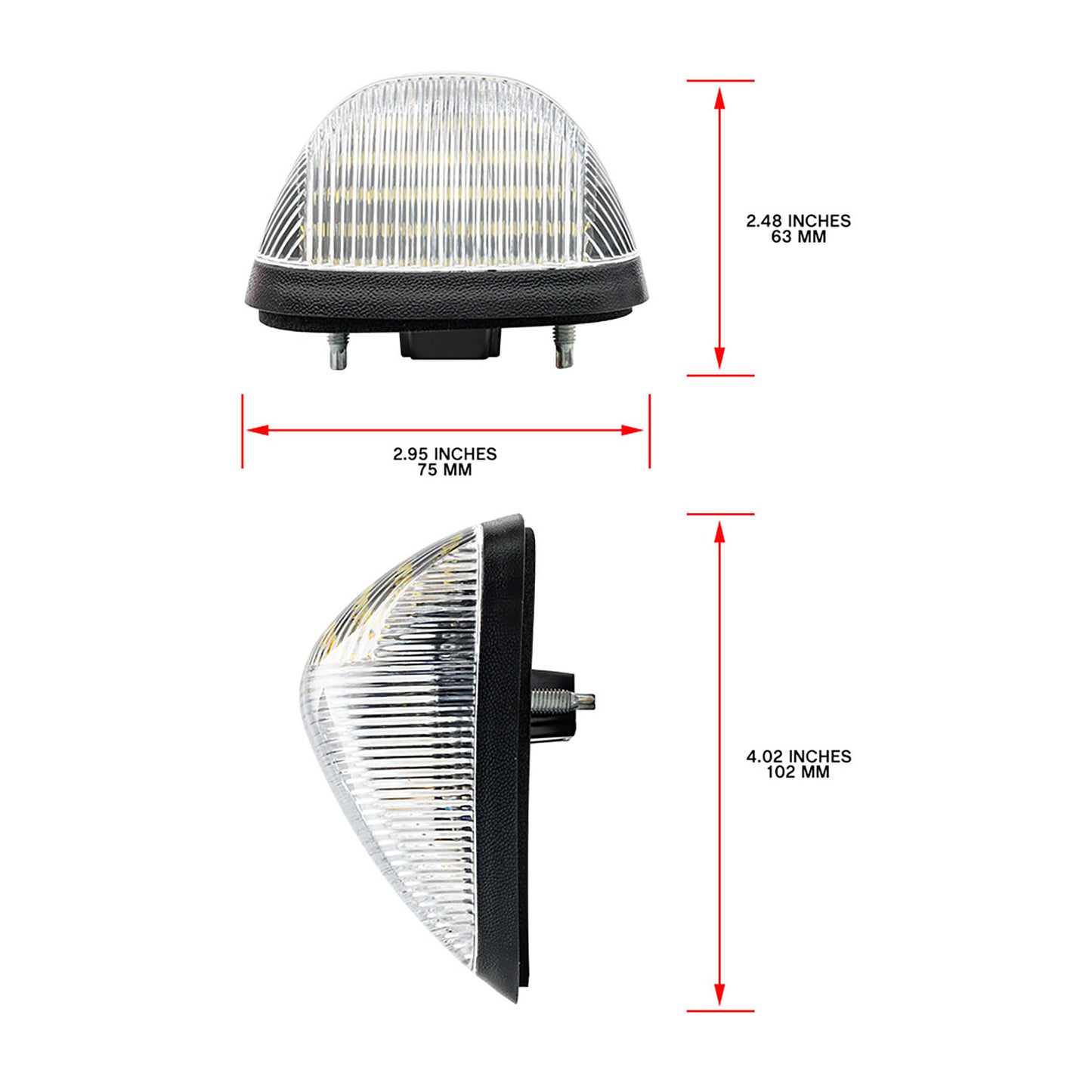 Clear Lens White LED Cab Roof Lights For 1999-2016 Ford Super Duty, etc. - NS Auto Lighting