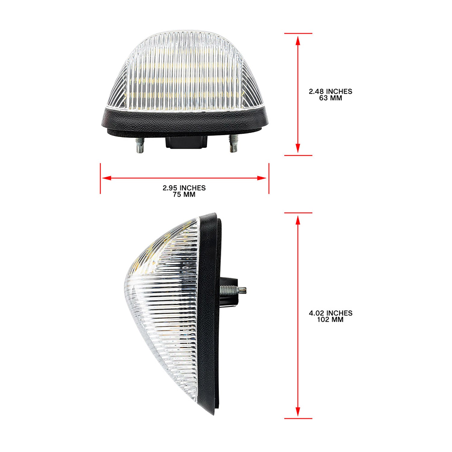 Clear Lens White LED Cab Roof Lights For 1999-2016 Ford Super Duty, etc. - NS Auto Lighting