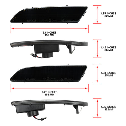 Smoked Lens LED Front & Rear Side Marker Lights For 2004-2008 Chrysler Crossfire - NS Auto Lighting