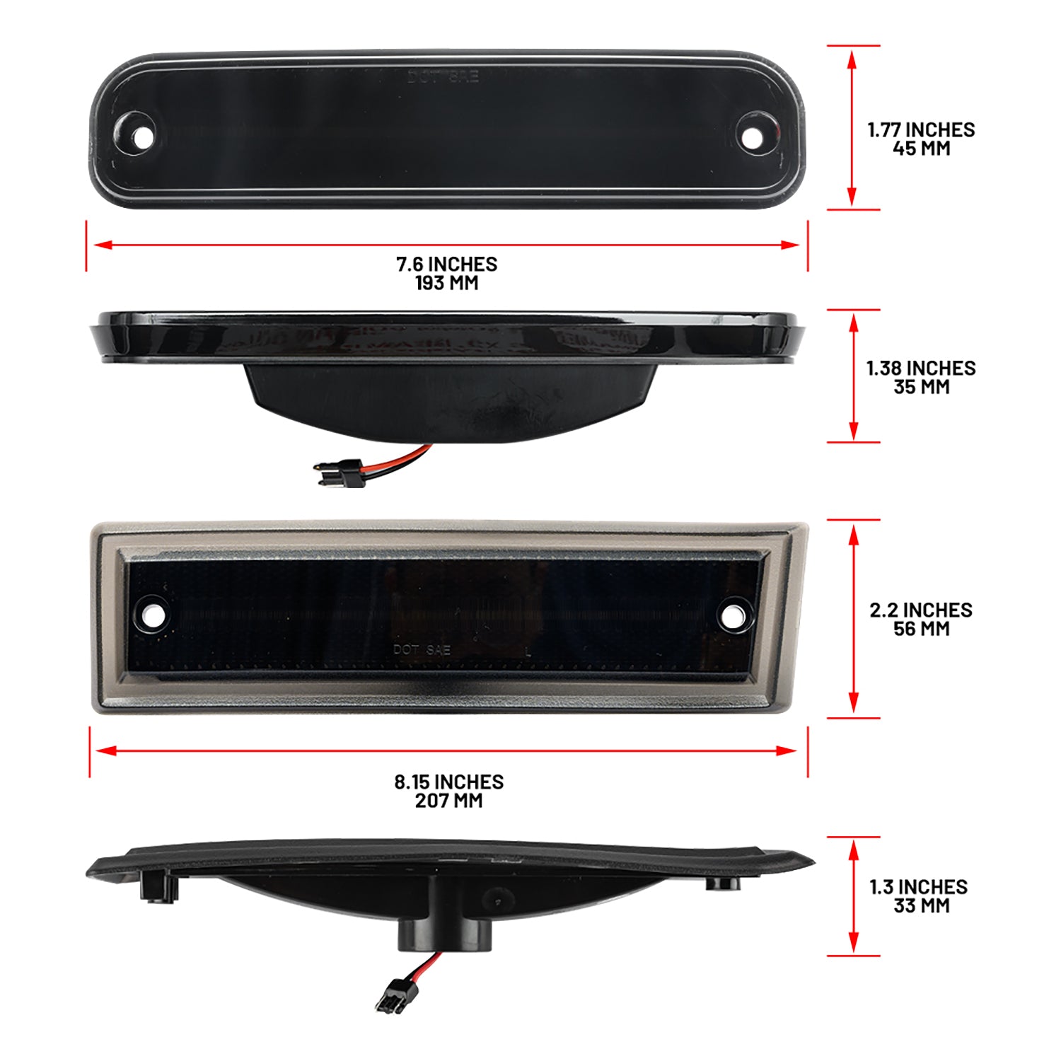 Smoked Lens LED Front & Rear Side Marker Lights For 1981-1991 Chevrolet GMC C/K R/V Series Trucks - NS Auto Lighting
