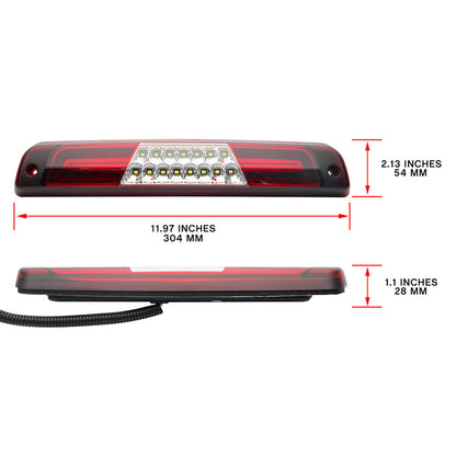 Red Lens Double C-Shaped LED Third Brake Light For 1994-2002 Dodge  Ram - NS Auto Lighting