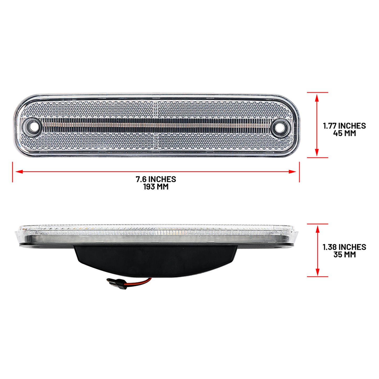 Clear Lens LED Rear Side Marker Lights For 1973-1987 Chevrolet GMC C/K Series Trucks, etc. - NS Auto Lighting