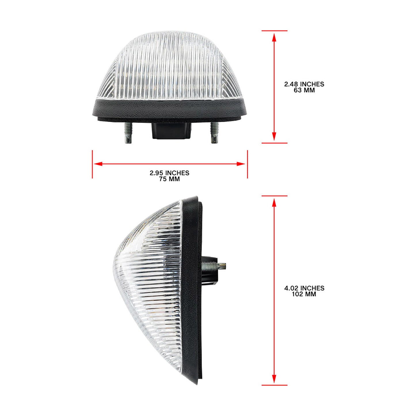Clear Lens Amber LED Cab Roof Lights For 1999-2016 Ford Super Duty, etc. - NS Auto Lighting