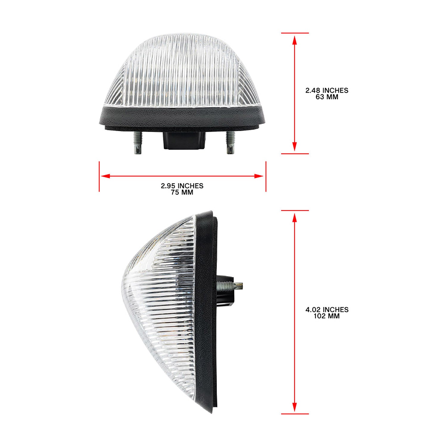 Clear Lens Amber LED Cab Roof Lights For 1999-2016 Ford Super Duty, etc. - NS Auto Lighting