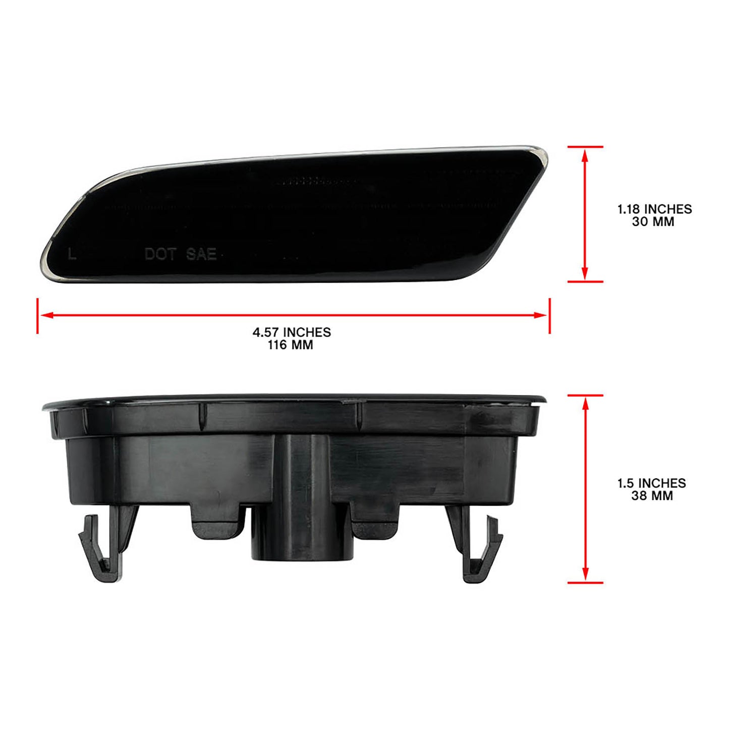 Smoked Lens LED Front Bumper Side Marker Lights For 2020+ Hyundai Sonata - NS Auto Lighting