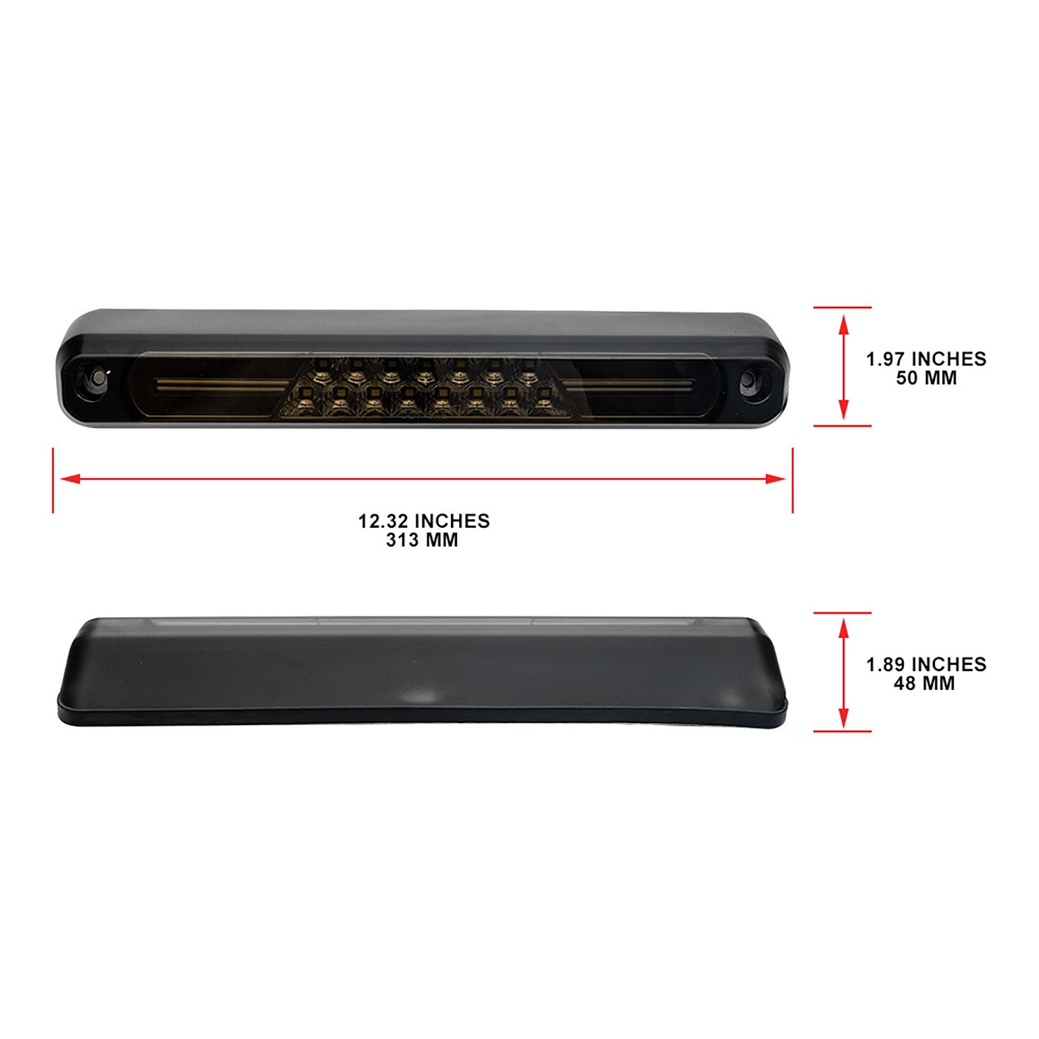 Smoked Lens Double C-Shaped LED Third Brake Light For 1994-2000  Chevrolet GMC Sierra C/K Series - NS Auto Lighting