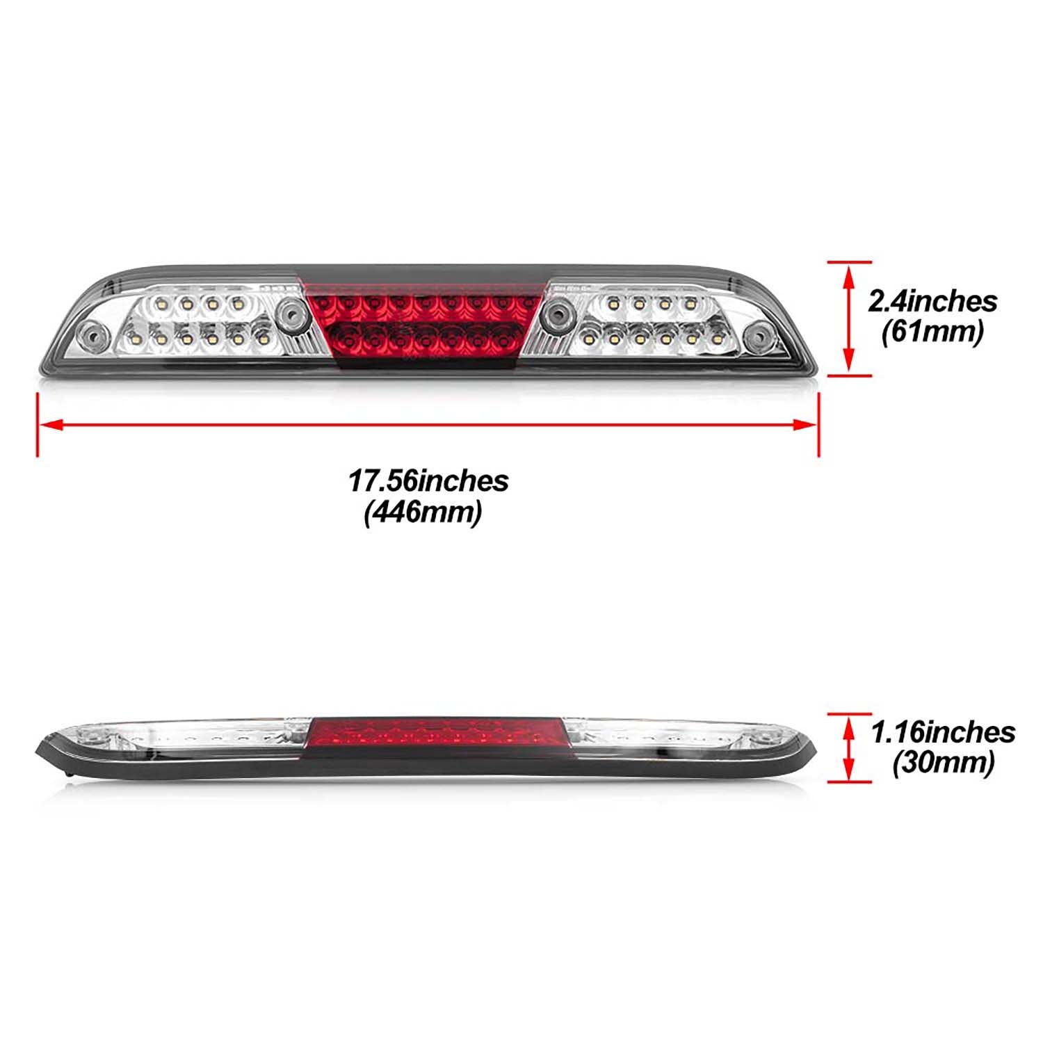 Clear Lens F1 Style Strobe LED Third Brake Light For 2015-2020 Ford F150, etc. - NS Auto Lighting